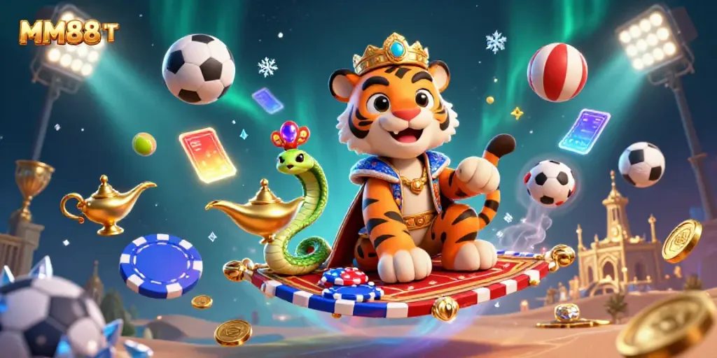 Enhance your gaming journey with MM88 IT's vibrant 3D illustration featuring online gaming elements.