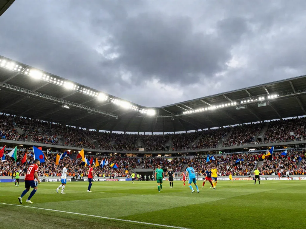 Exciting match scene showcasing fans cheering at a TOP10สนาม, vibrant atmosphere during live football action.