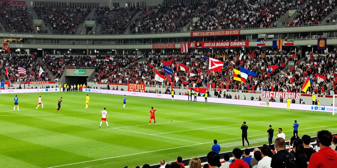Exciting soccer match scene highlighting players on field at TOP10สนาม, with fans cheering passionately.