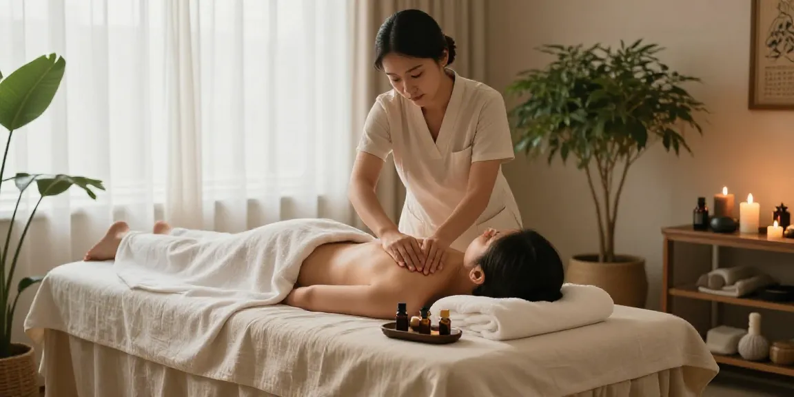 Relaxing General Spa Service with massage therapy setting, soft lighting, and essential oils.