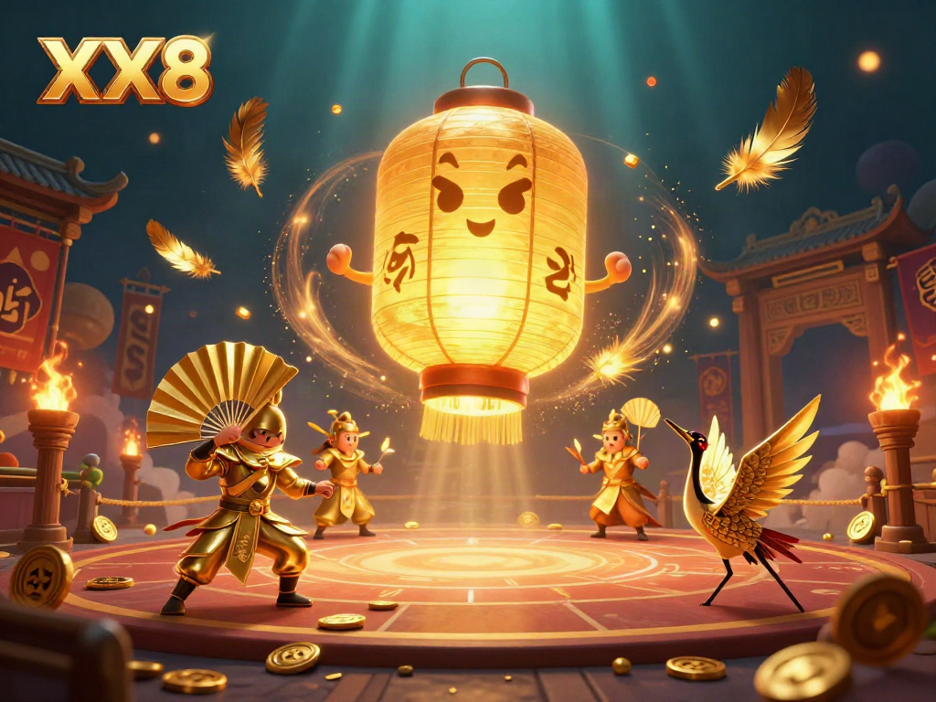 Experience the thrill of XX8 gaming with vibrant, dynamic characters in a dazzling casino scene.